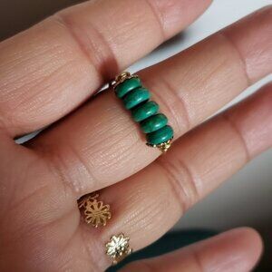 3 for  30   Handmade gold plated wire wrapped ring Turquoise beads